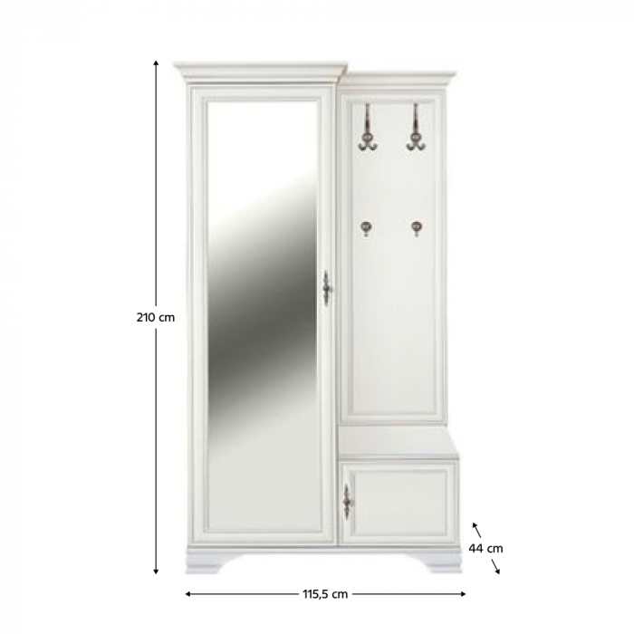 Setul de hol, alb alpin, pe stânga, KENTAK PPK110L [3]