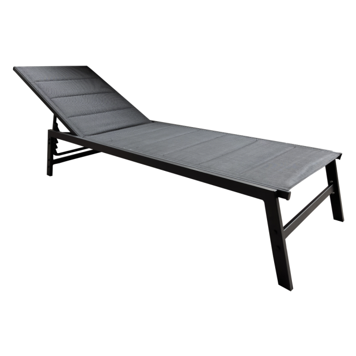 Şezlong de grădină poziţionabil, negru, LOPEZ [2]