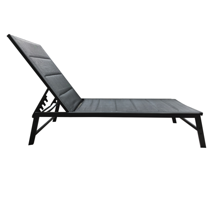 Şezlong de grădină poziţionabil, negru, LOPEZ [3]