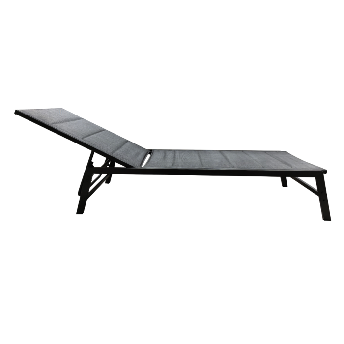 Şezlong de grădină poziţionabil, negru, LOPEZ [5]