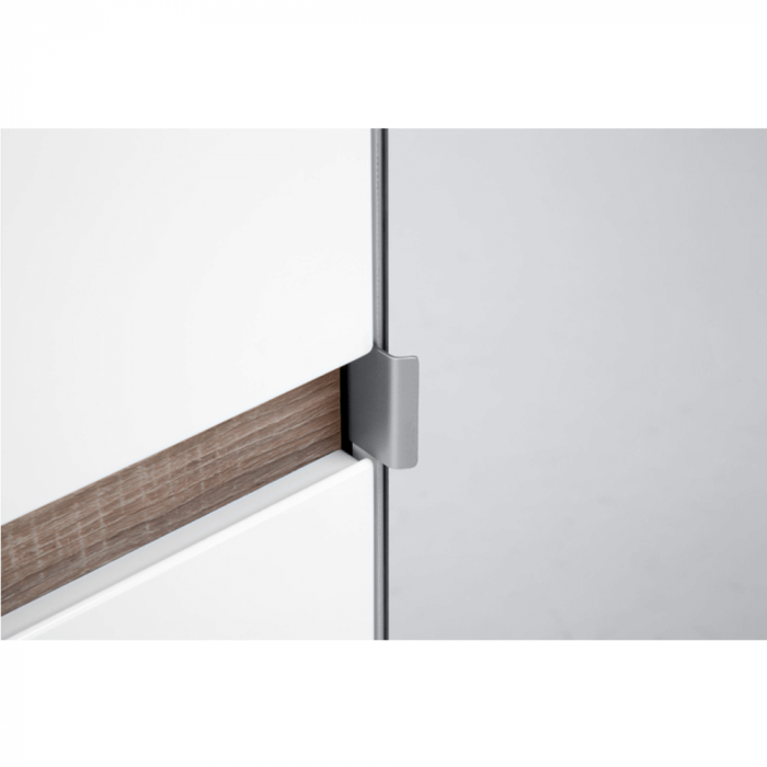 Dulap/dresing cu oglinzi, alb/stejar sonoma inchis /alb lucios , 218,5x59x218,5cm [5]