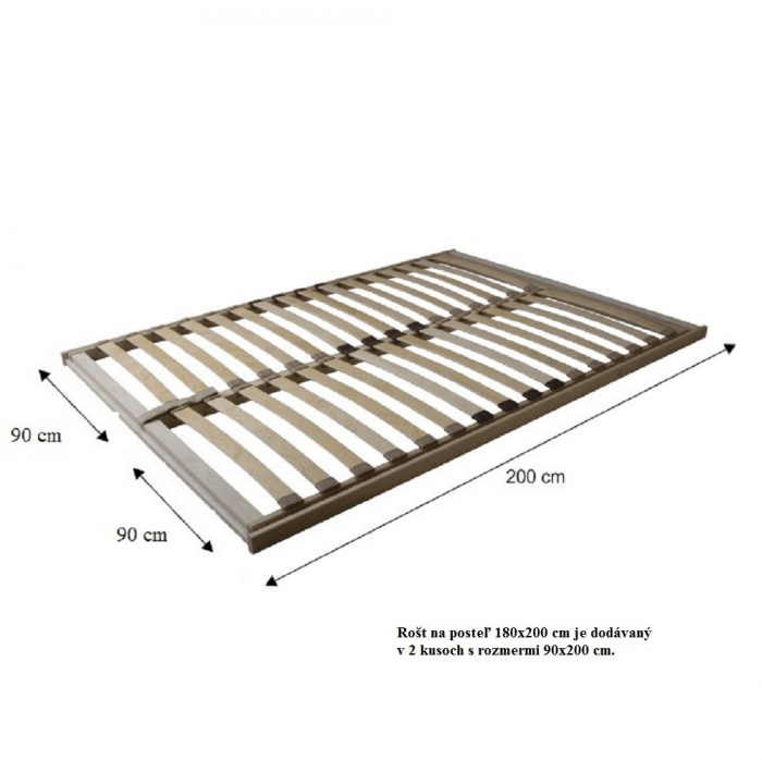 Somieră rabatabilă, 180x200 (2 buc. 90x200 cm), BASIC FLEX FRONT [3]