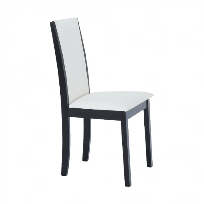 Set masa + 4 scaune din lemn , wenge/alb [6]
