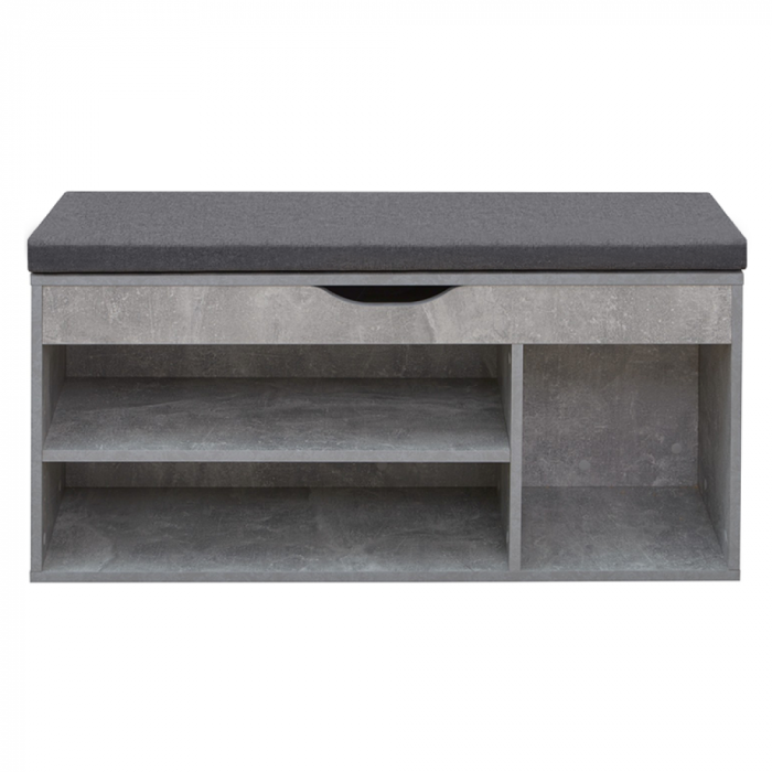 Suport pentru pantofi cu bancă, beton, FUDDY NEW [3]