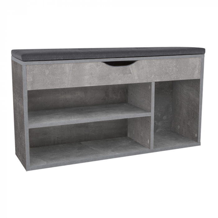 Suport pentru pantofi cu bancă, beton, FUDDY NEW [1]