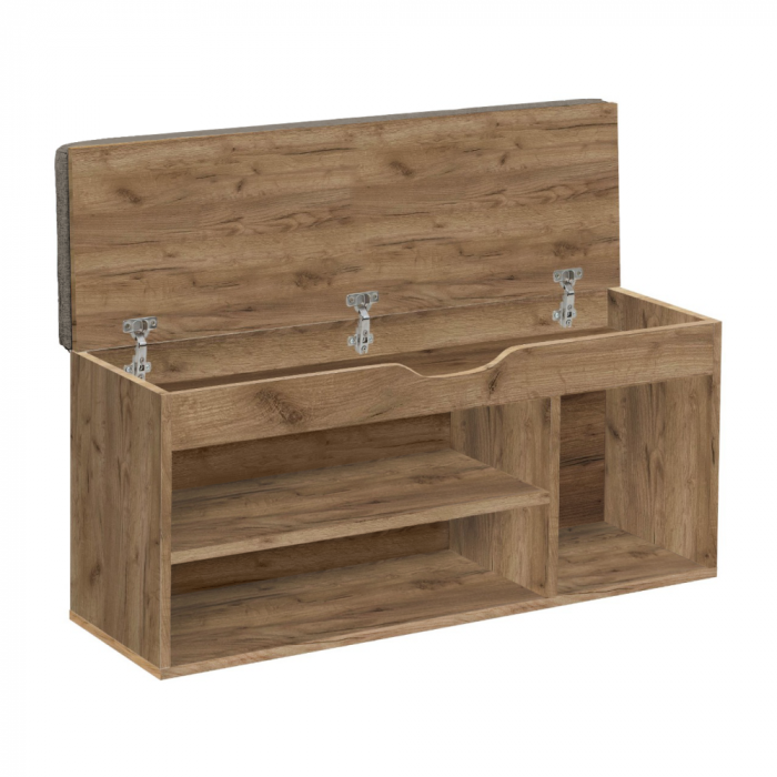 Suport pentru pantofi cu bancă, stejar artisan, FUDDY NEW [2]