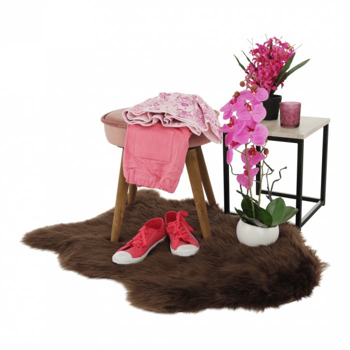 Taburet, catifea Velvet roz/maro, SAIDA [3]