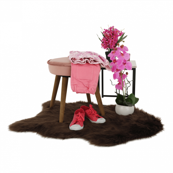 Taburet, catifea Velvet roz/maro, SAIDA [4]