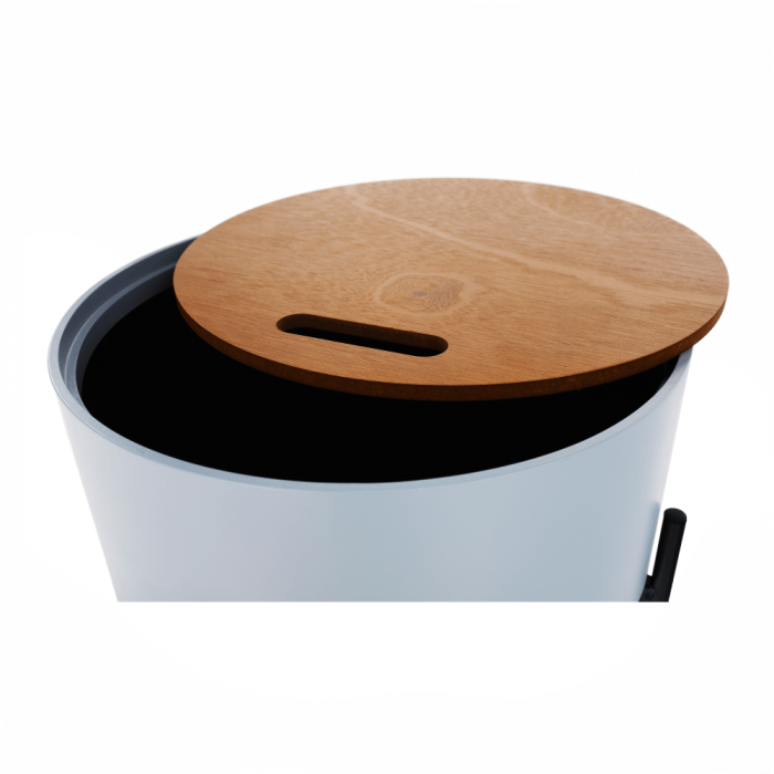 Taburet cu spaţiu de depozitare, gri/natural/negru, MOSAI [5]