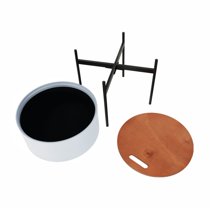 Taburet cu spaţiu de depozitare, gri/natural/negru, MOSAI [11]