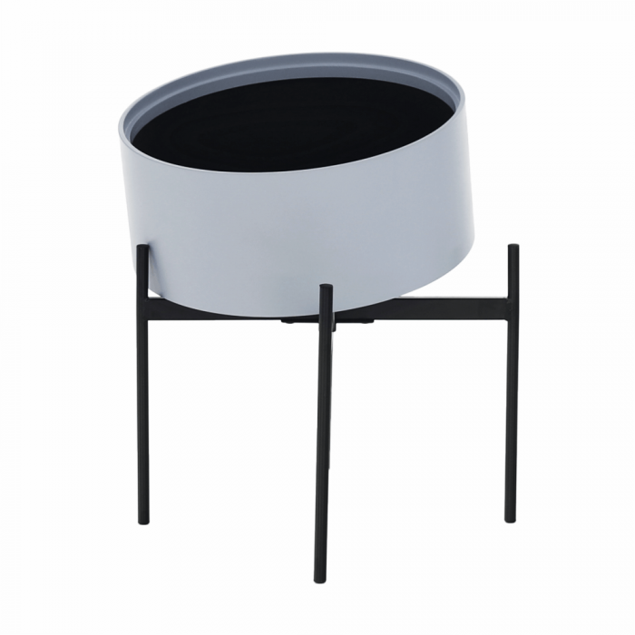 Taburet cu spaţiu de depozitare, gri/natural/negru, MOSAI [16]
