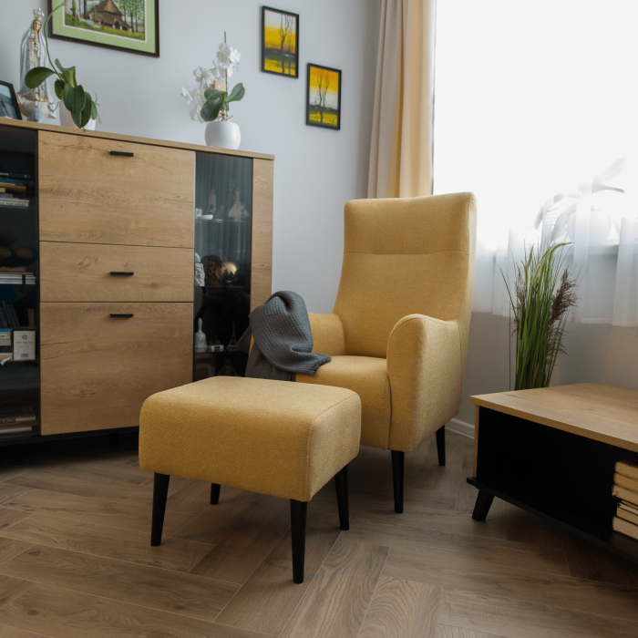 Taburet, galben/ negru, SAMY [4]