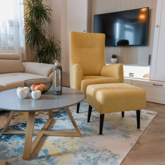 Taburet, galben/ negru, SAMY [6]