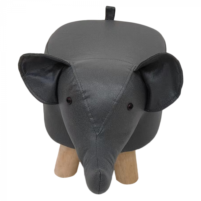 Taburet în formă de elefant, gri/natural, BALBO [3]