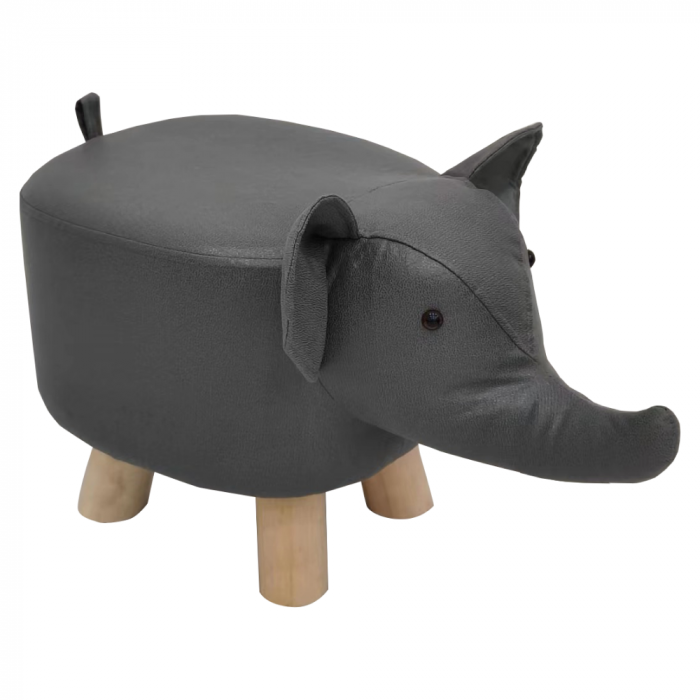 Taburet în formă de elefant, gri/natural, BALBO [1]