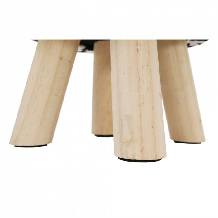 Taburet în formă de văcuţă, catifea Velvet alb/negru/natural, MOLLY [6]