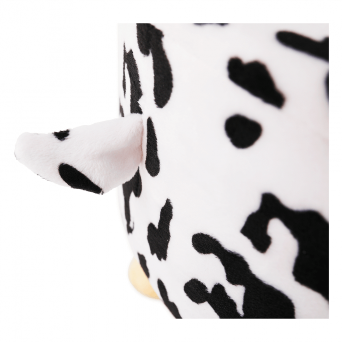 Taburet în formă de văcuţă, catifea Velvet alb/negru/natural, MOLLY [4]