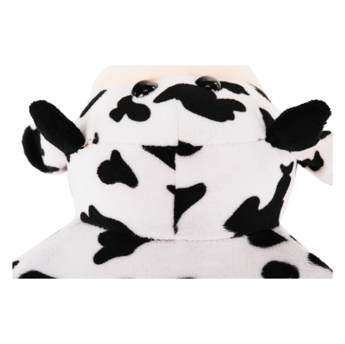 Taburet în formă de văcuţă, catifea Velvet alb/negru/natural, MOLLY [5]