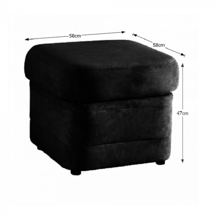 Taburet , piele ecologică negru , la comandă, BITER [3]