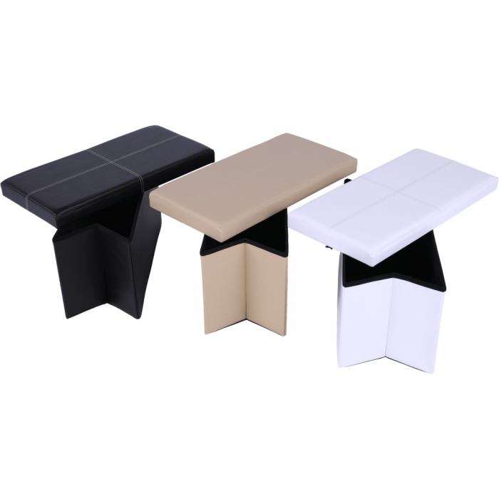 Taburet pliabil, piele eco maro, IMRA [12]
