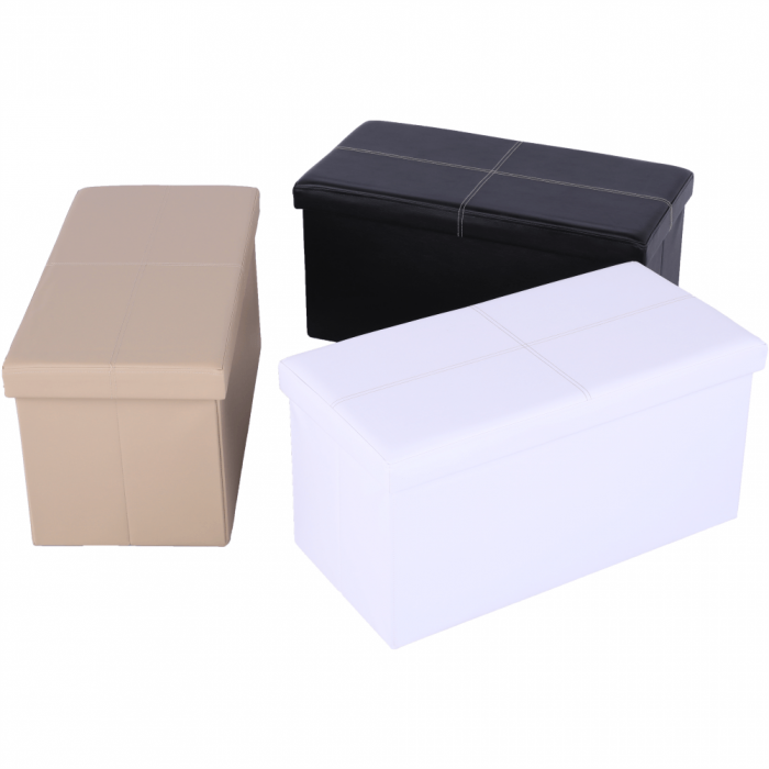 Taburet pliabil, piele eco maro, IMRA [3]