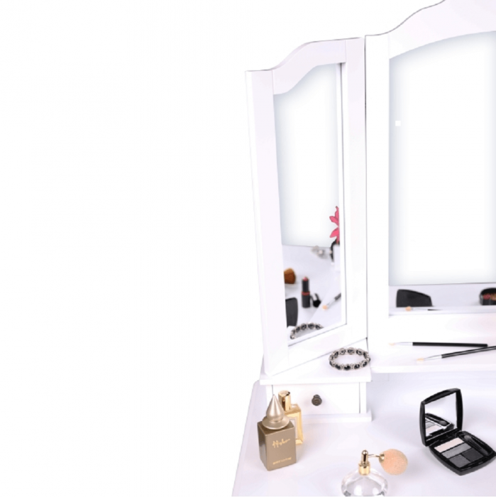 Masuta de toaleta cu taburet inclus , mdf alb , stil baroc [6]