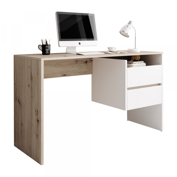 Birou modern cu 2 sertare, diverse culori la alegere, 125 cm lungime, Bortis Impex [2]