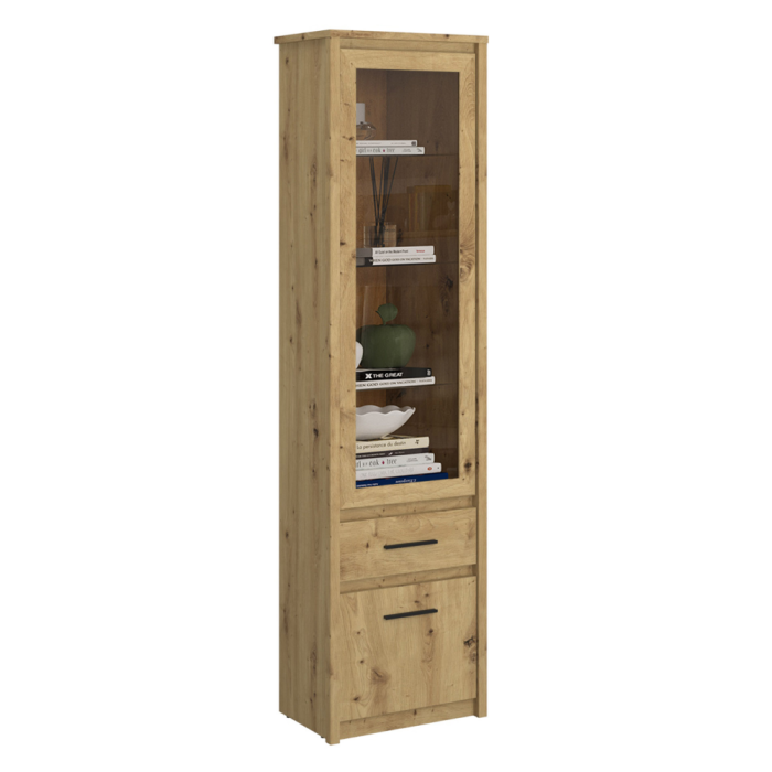Vitrină 1D1W1S, stejar Artisan, AIRON [5]