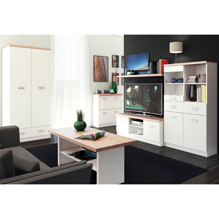 Vitrină 2D1W1S/80, alb/stejar sonoma, TOPTY TYP 02 [4]