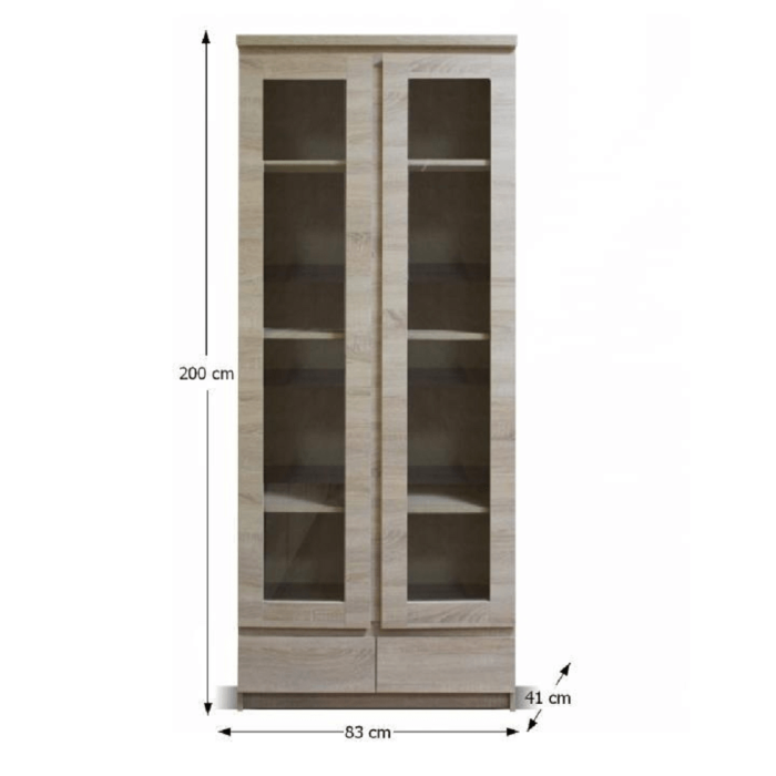 Vitrină 2D2S, stejar sonoma, PANAMA Typ 03 [3]