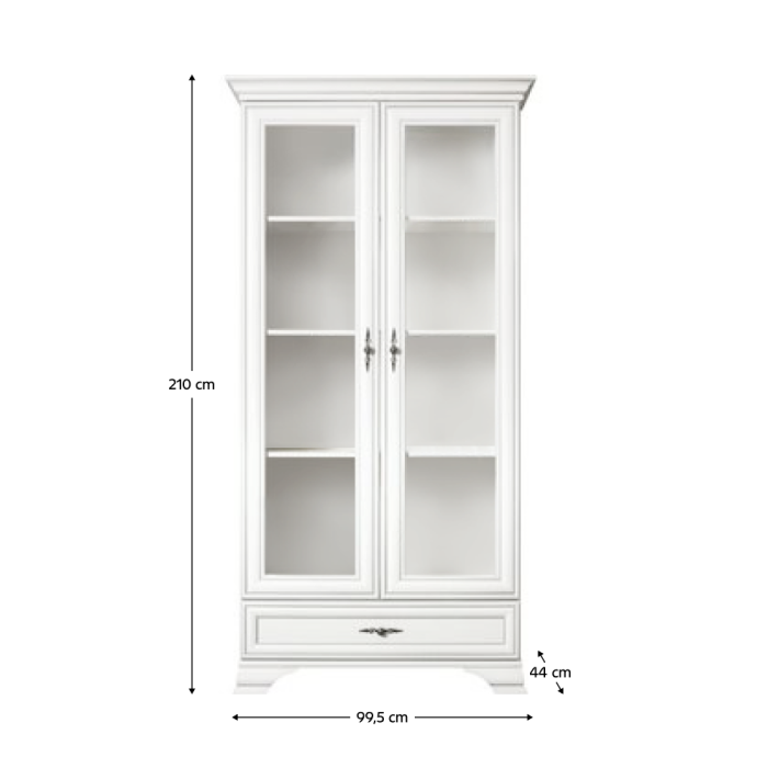 Vitrină, alb alpin, KENTAK REG2W1S [6]