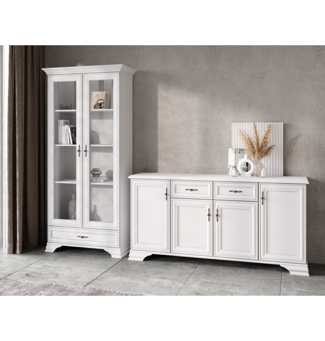 Vitrină, alb alpin, KENTAK REG2W1S [5]