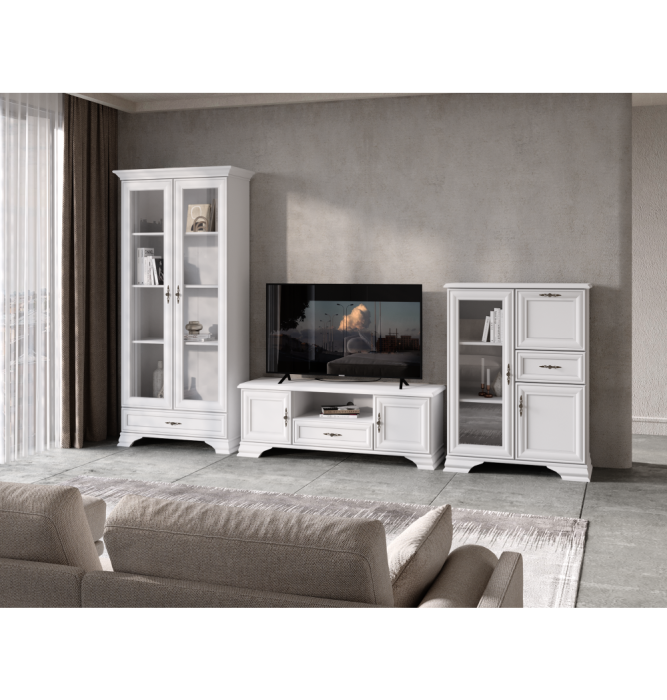 Vitrină, alb alpin, KENTAK REG2W1S [4]