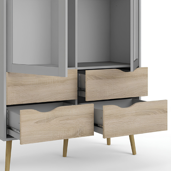 Vitrină, alb/stejar sonoma, OSLO 75462 [2]