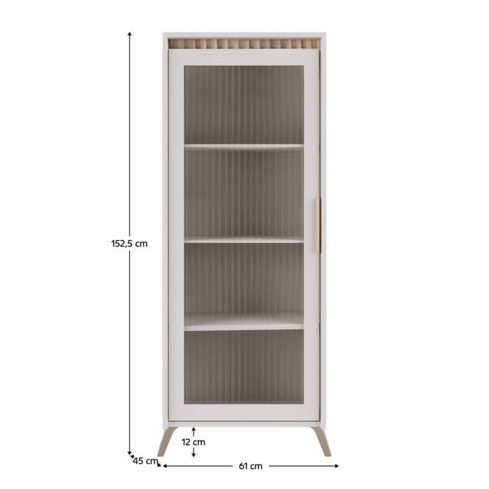 Vitrină, caşmir/stejar sonoma, LONGY REG1W [2]