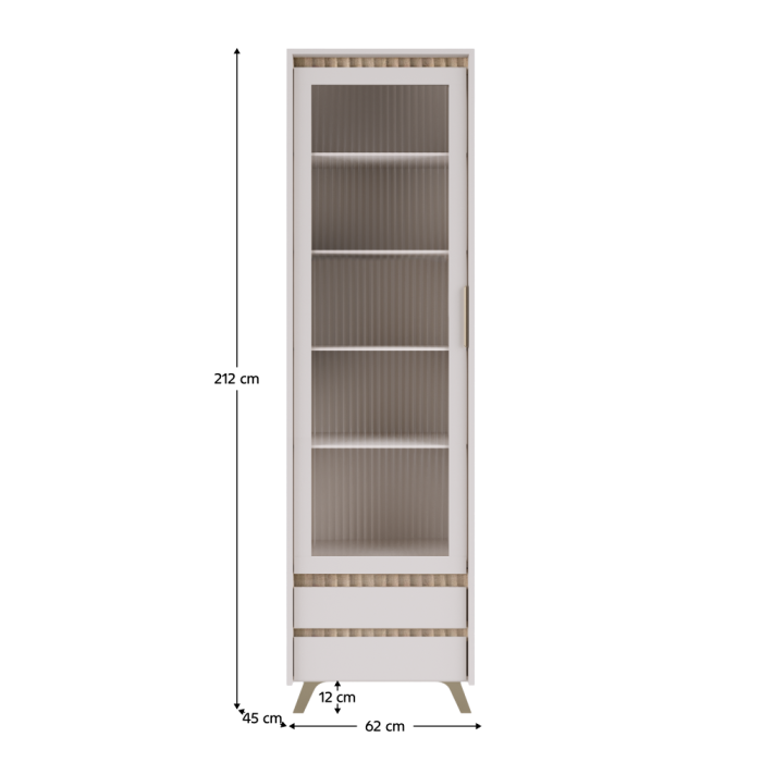Vitrină, caşmir/stejar sonoma, LONGY REG1W2S [2]