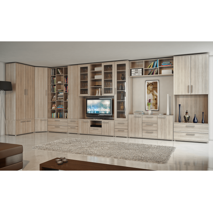 Vitrină cu rafturi, pal melaminat, stejar sonoma, DUNAJ Tip4 [3]