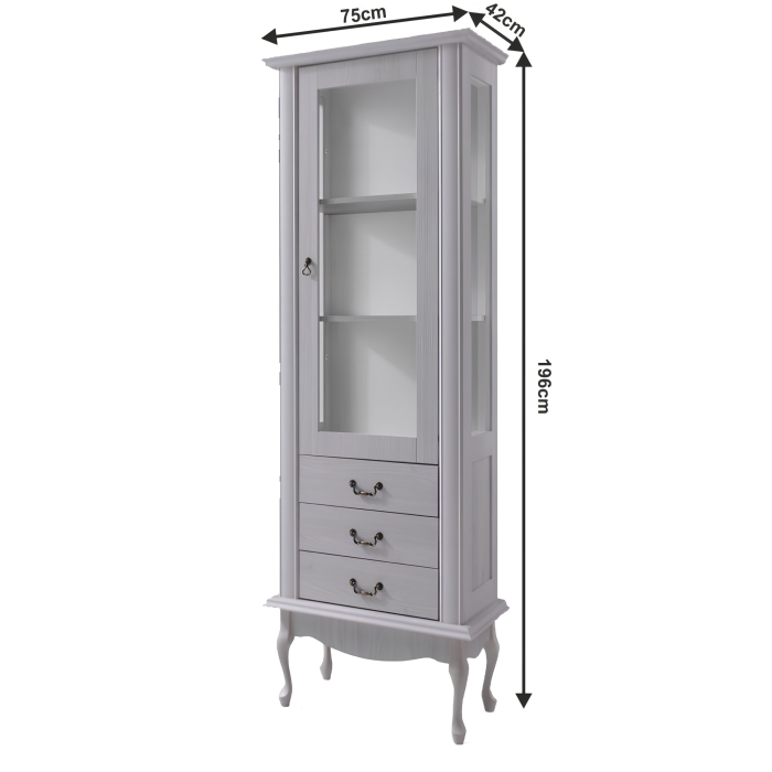 Vitrină DA4, pin alb, VILAR [3]