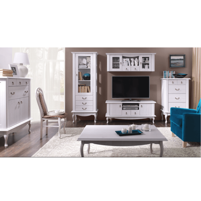 Vitrină DA5, pin alb, VILAR [2]