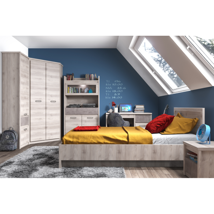 Vitrină joasă 2D1W1S, castan Nairobi / onix, JESI NEW [9]