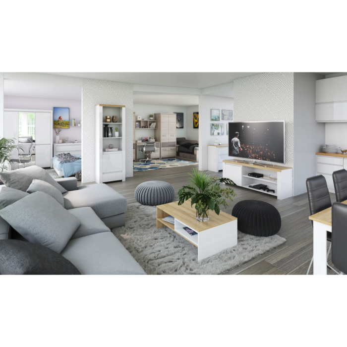 Vitrină joasă 2D1W1S, castan Nairobi / onix, JESI NEW [2]