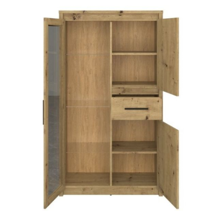 Vitrină joasă 2D1W1S, stejar Artisan, AIRON [3]