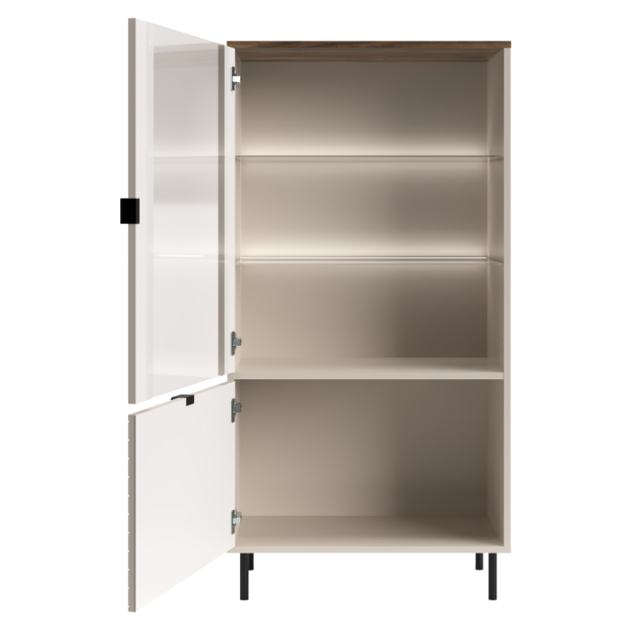 Vitrină joasă, caşmir/stejar castello, EYCO 1D1W [4]