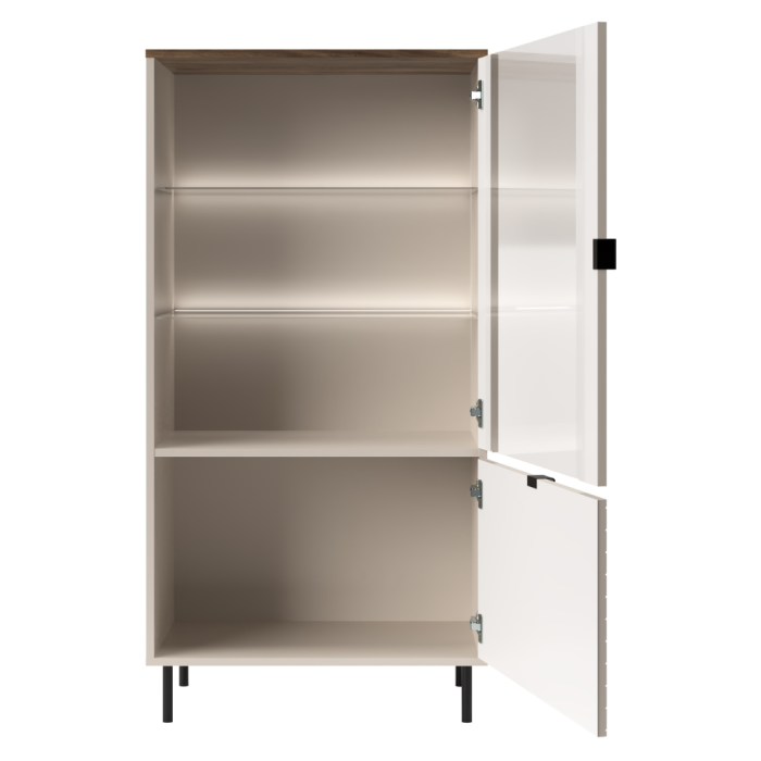 Vitrină joasă, caşmir/stejar castello, EYCO 1D1W [5]