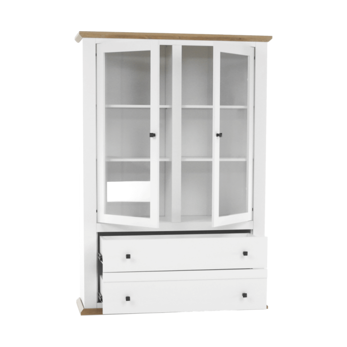 Vitrină MZ5, alb / stejar grand, LEON [9]