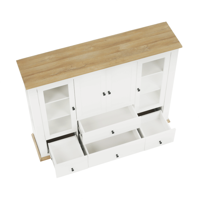 Vitrină MZ6, alb / stejar grand, LEON [9]