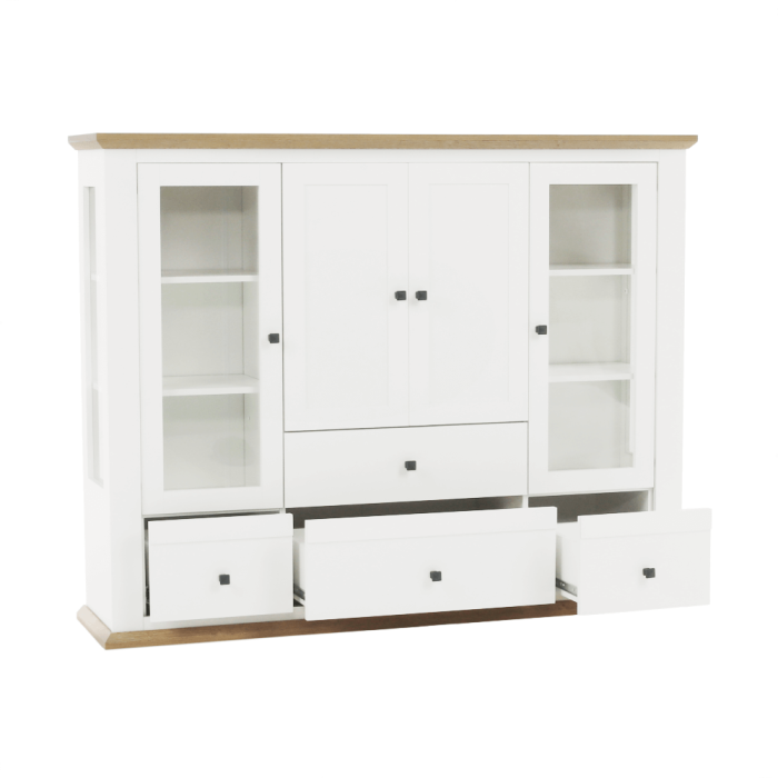 Vitrină MZ6, alb / stejar grand, LEON [4]