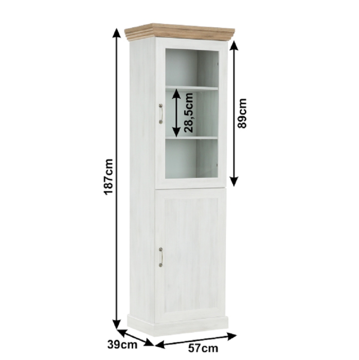 Vitrină, pin nordic/stejar sălbatic, ROYAL W1D [4]