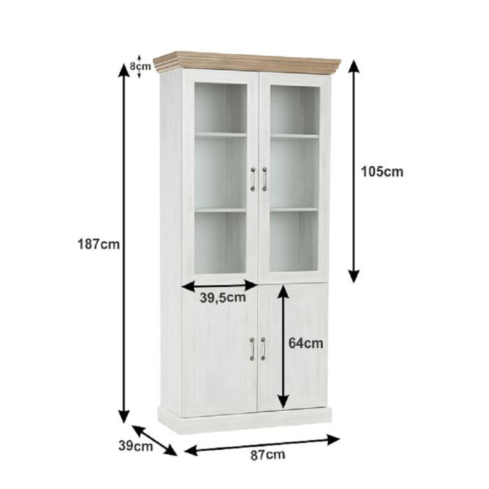 Vitrină, pin nordic/stejar sălbatic, ROYAL W4D [13]