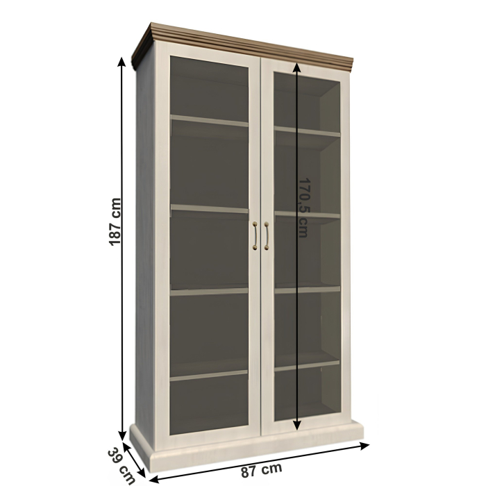 Vitrină, pin nordic/stejar sălbatic, ROYAL WS [2]